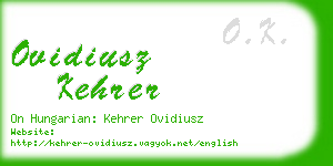 ovidiusz kehrer business card